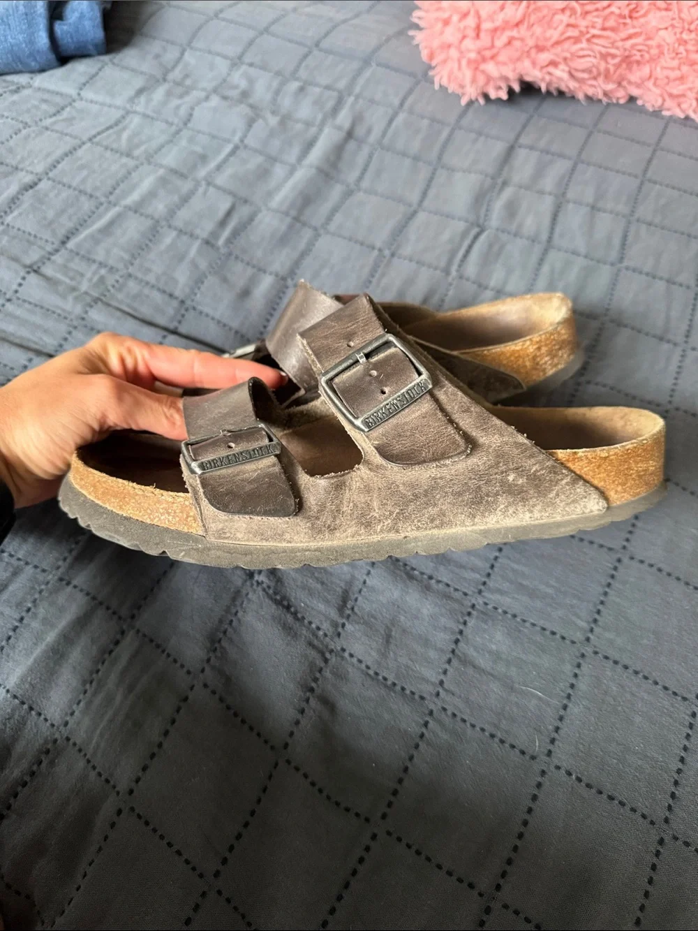 Womens Double-Buckle Comfort Sandals - Brown